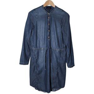 Lucky Brand Denim Shirt Dress Womens Small Tunic Western Coastal Cowgirl